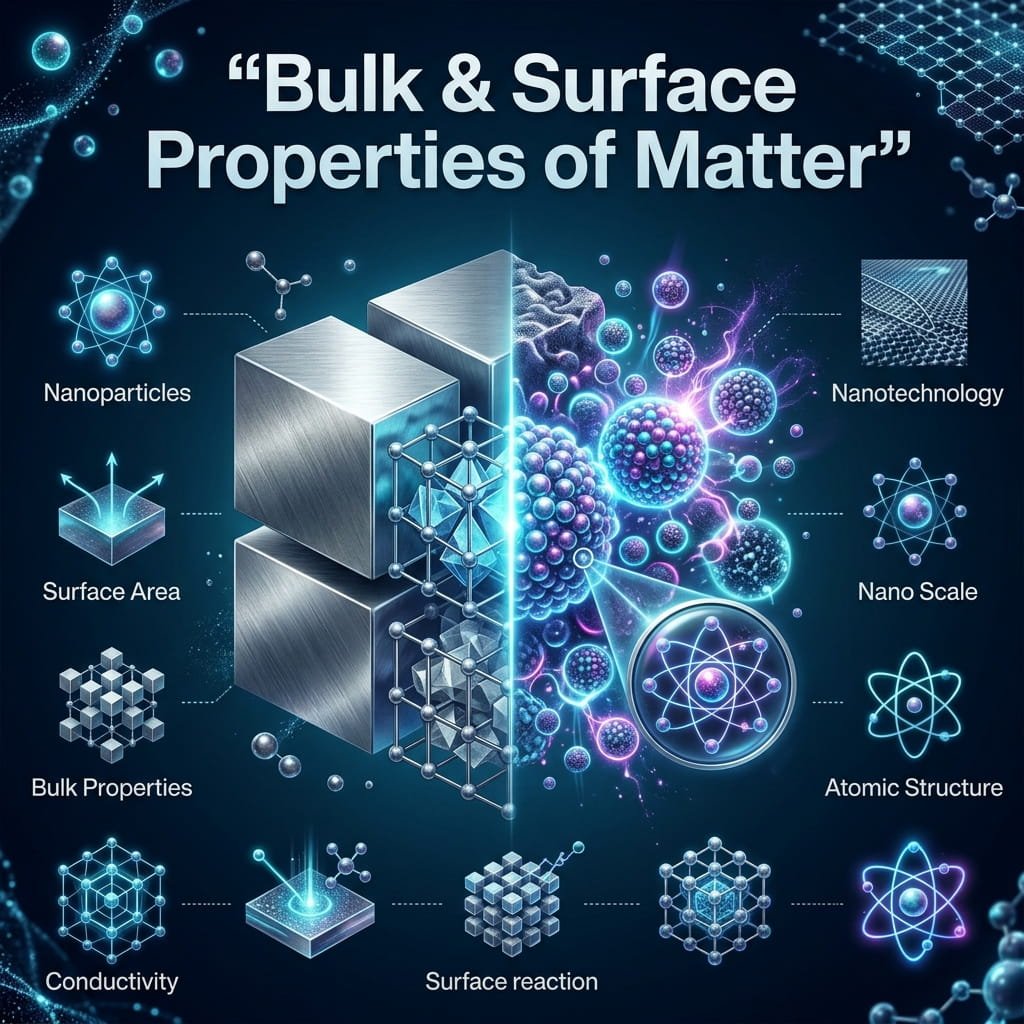 Bulk and Surface Properties of Matter Including Nanoparticles