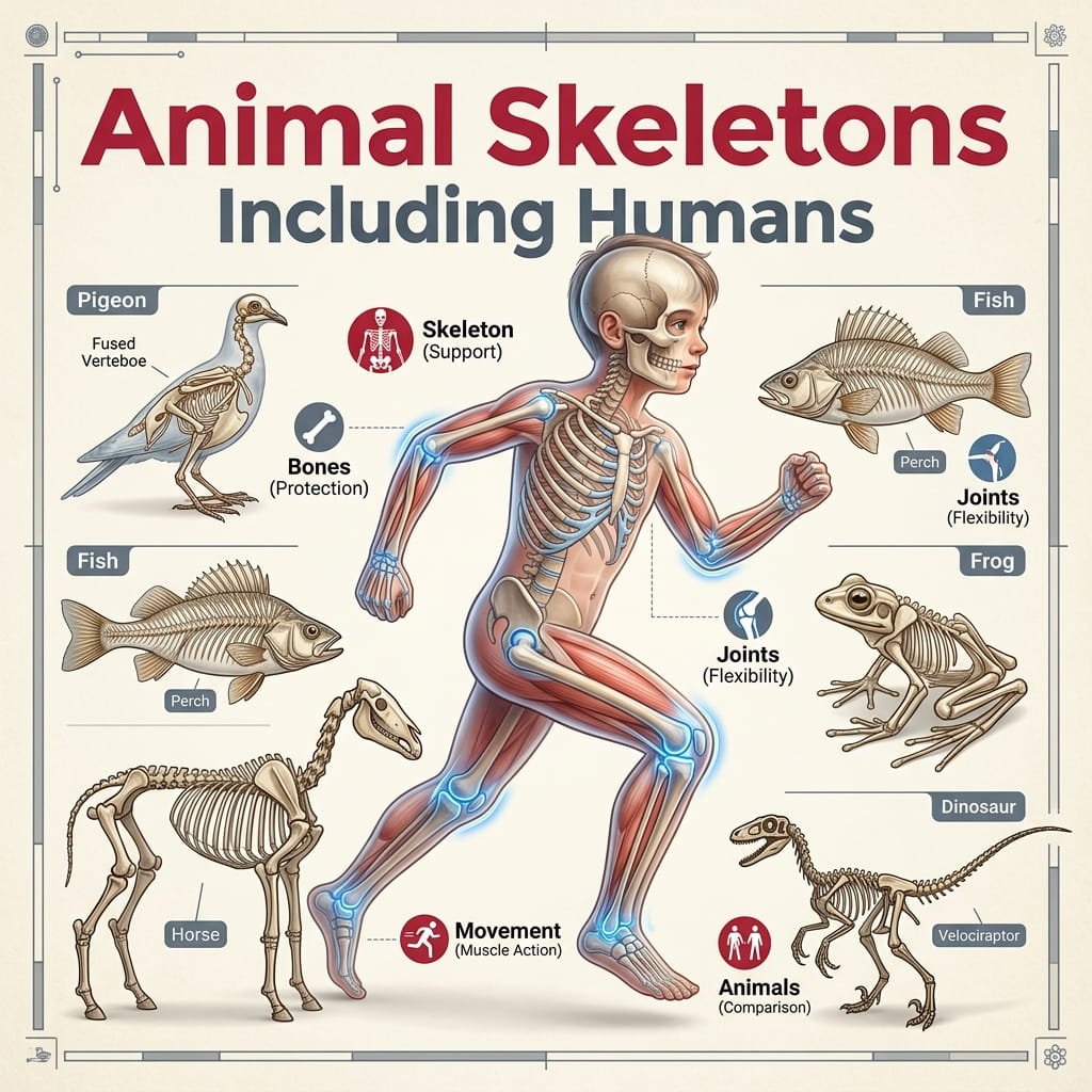 Animal Skeletons Including Humans
